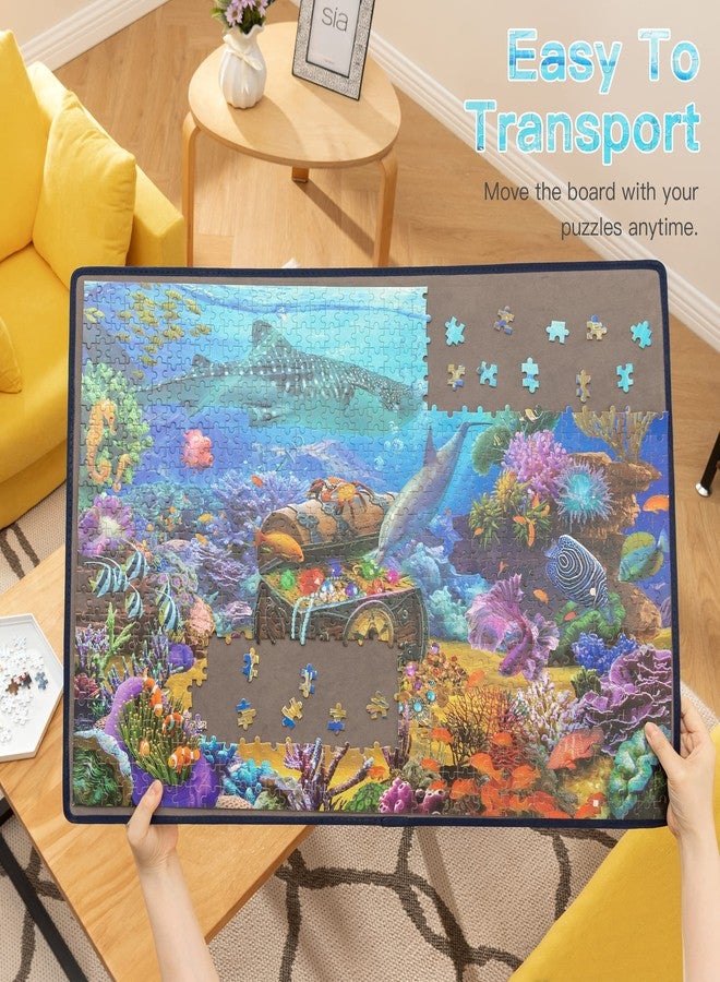 Becko US Jigsaw Puzzle Board Portable Puzzle Mat for Puzzles Storage Saver, Non-Slip Surface, Up to 1000 Pieces (Gray) - Image 3